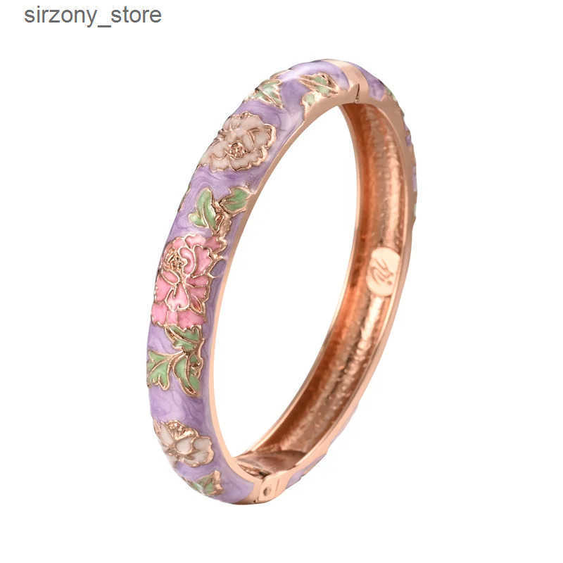 Bangle Enamed Bracelet Womens Flower Bracelet India China Viking Bracelet Hand African Jewelry Dubai Womens Gift Girl J241205