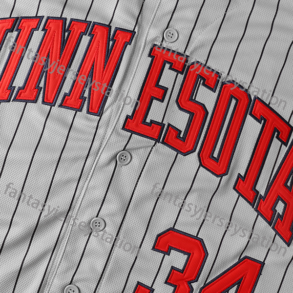 #34 PUCKETT Grey Baseball Jersey 100% Stitched Vintage Baseball Jerseys Breathable Embroidered Letter & Number Design, for Casual, Training