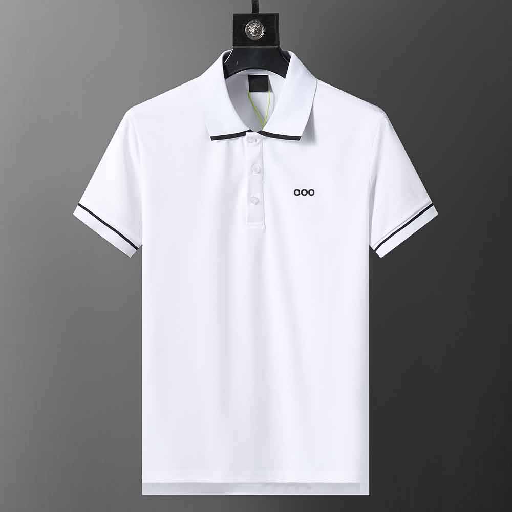 2025SS Italy Mens Designer Multi Embroidery Polo Shirts Man Fashion Design Ribbed Sleeves Split Hem Stretch Polos Top M-XXXL