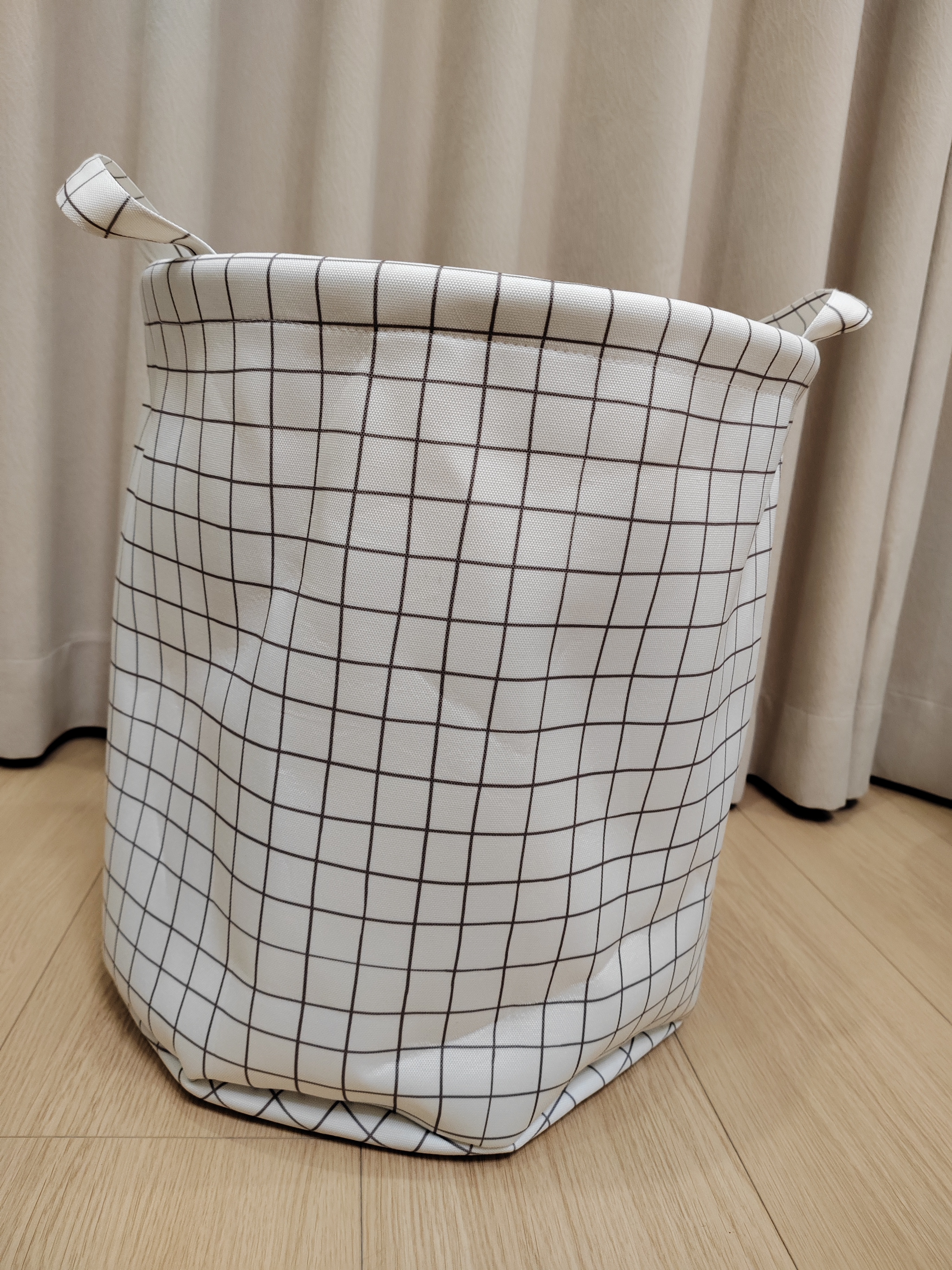 White grid foldable dustproof dirty clothes basket Multi functional foldable
