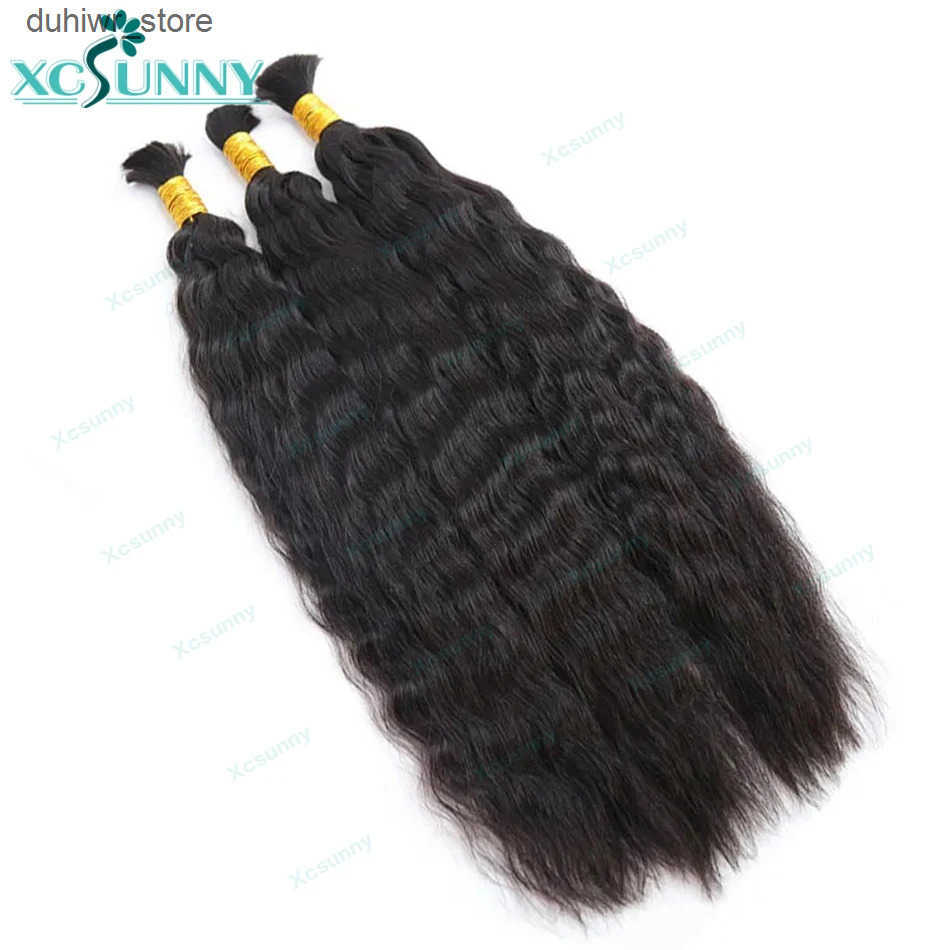 Hair Wefts Bulk Human Hair For Braiding Wet And Wavy Double Drawn Curly Bulk Human Hair Bundles Wholesale No Weft Extensions Boho Braids J241204