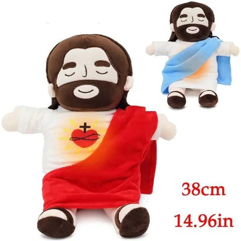 38CM Breathing Jesus Plush Toy Baby Soothing Jesus Doll Four-gear Adjustment Children Sleep Music Companion Kids Christmas GiftsXJ241204