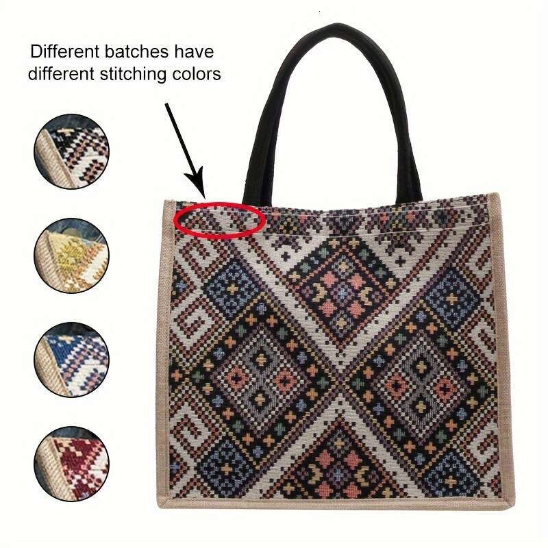 A girl's high-capacity printed commuting bag, ethnic style student casual shopping handbag, is an ideal choice for gifts