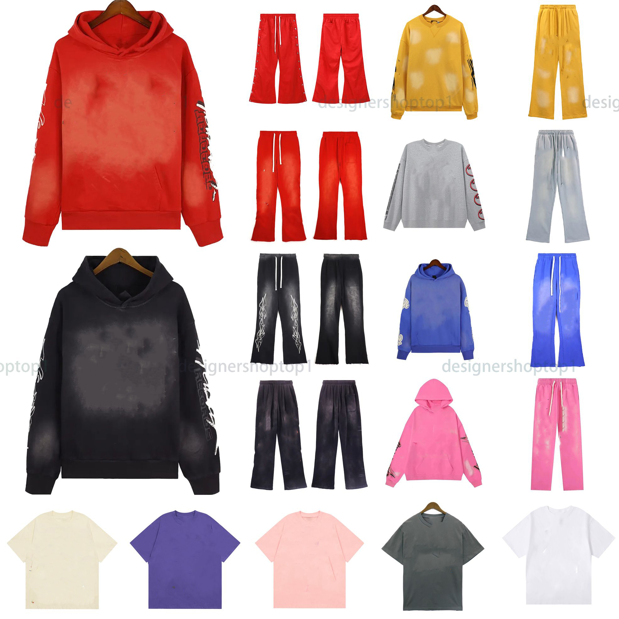 designer hoodies pullover hooded cotton packets graphic printed long sleeve thick loose fitting outfit sweatshirt pants set US SIZE S-XL