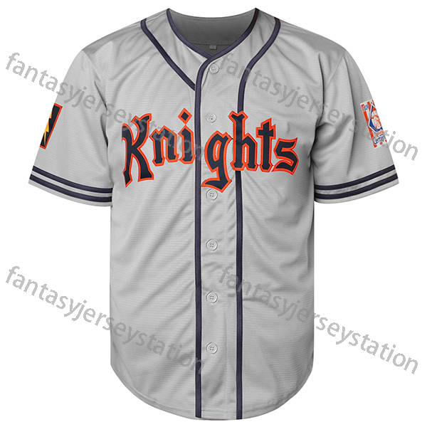 Men's Vintage #9 Knights Baseball Jersey - Retro Gray, Polyester, Machine Washable, Embroidered Lettering & Numbers, Perfect for Sports & Casual 