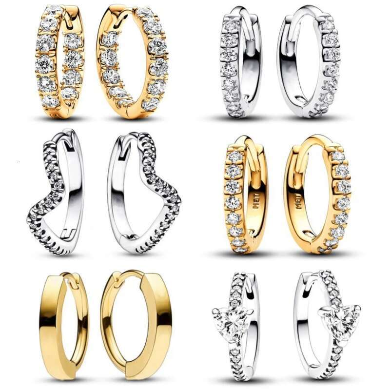 925 Sterling silver earring for women 2024 's New Eternal Earrings Hoop Zircon Earring, Fit Original Jewelry Women's DIY Gifts
