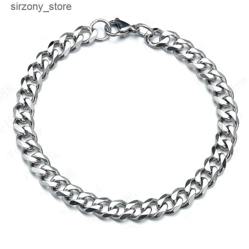 Bangle Hiphat stainless steel curly Cuban chain bracelet for men simple gold chain bracelet for men unisex watch jewelry bracelet gift J241205