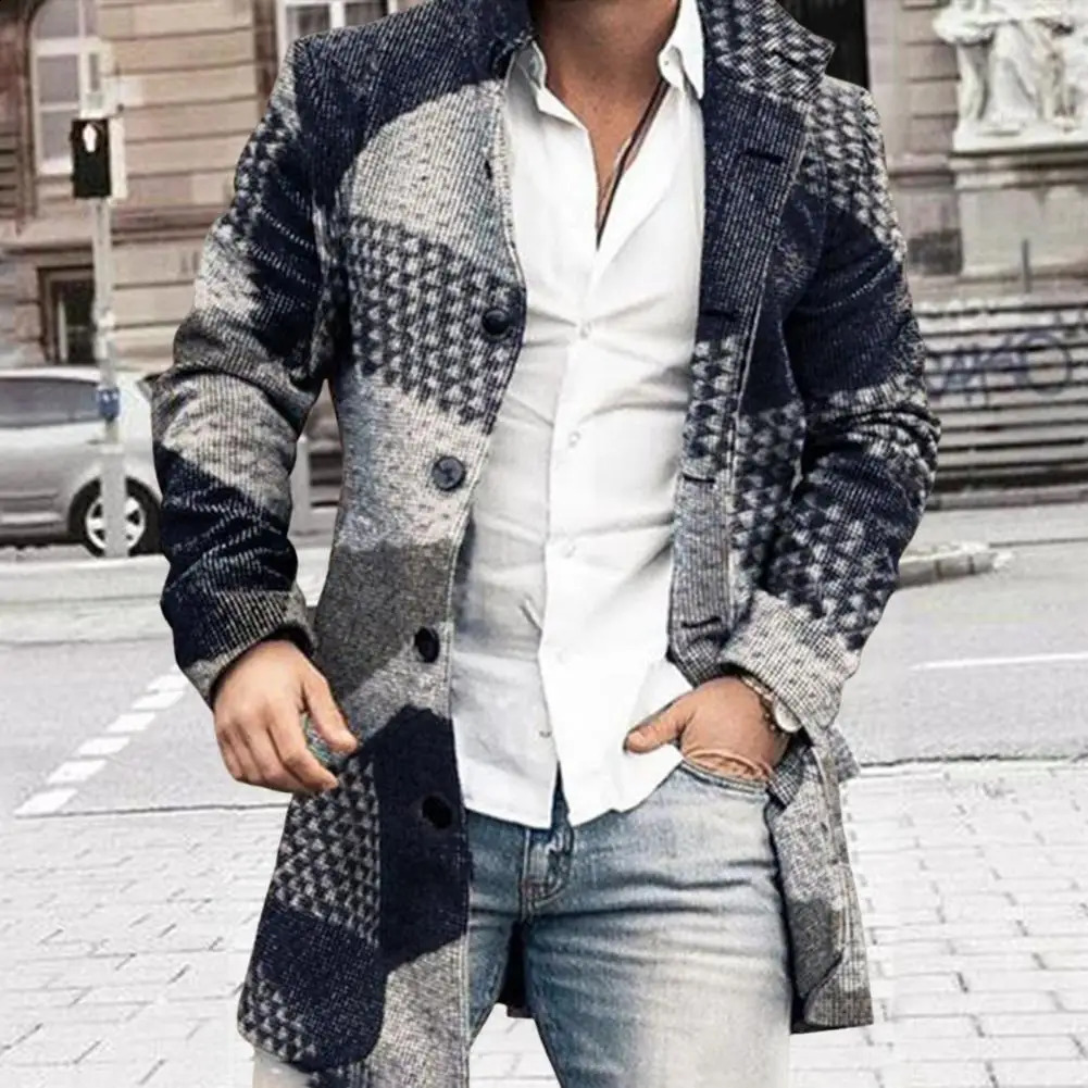 Simple mens jacket plain weave autumn winter cold pocket jacket outerwear mens daily clothing coat 241203