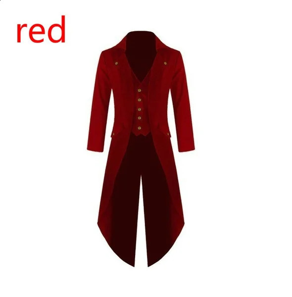 Mens outerwear fashion steampunk retro tailcoat jacket Gothic Victorian frog jacket mens uniform clothing 241203