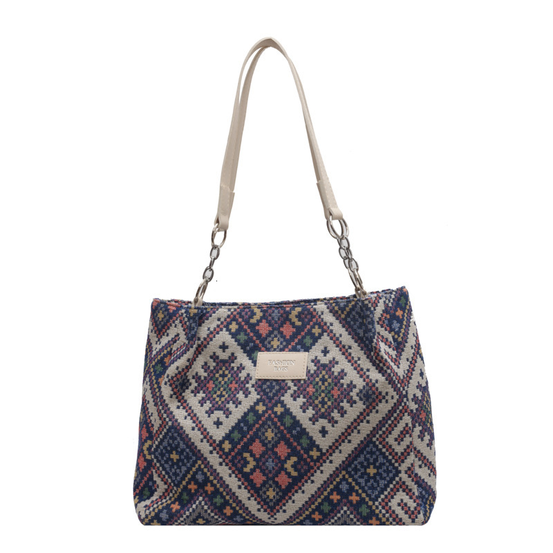 New women s canvas shoulder environmentally friendly reusable designer retro shopping fashion large capacity handbag casual simple women s bag bag