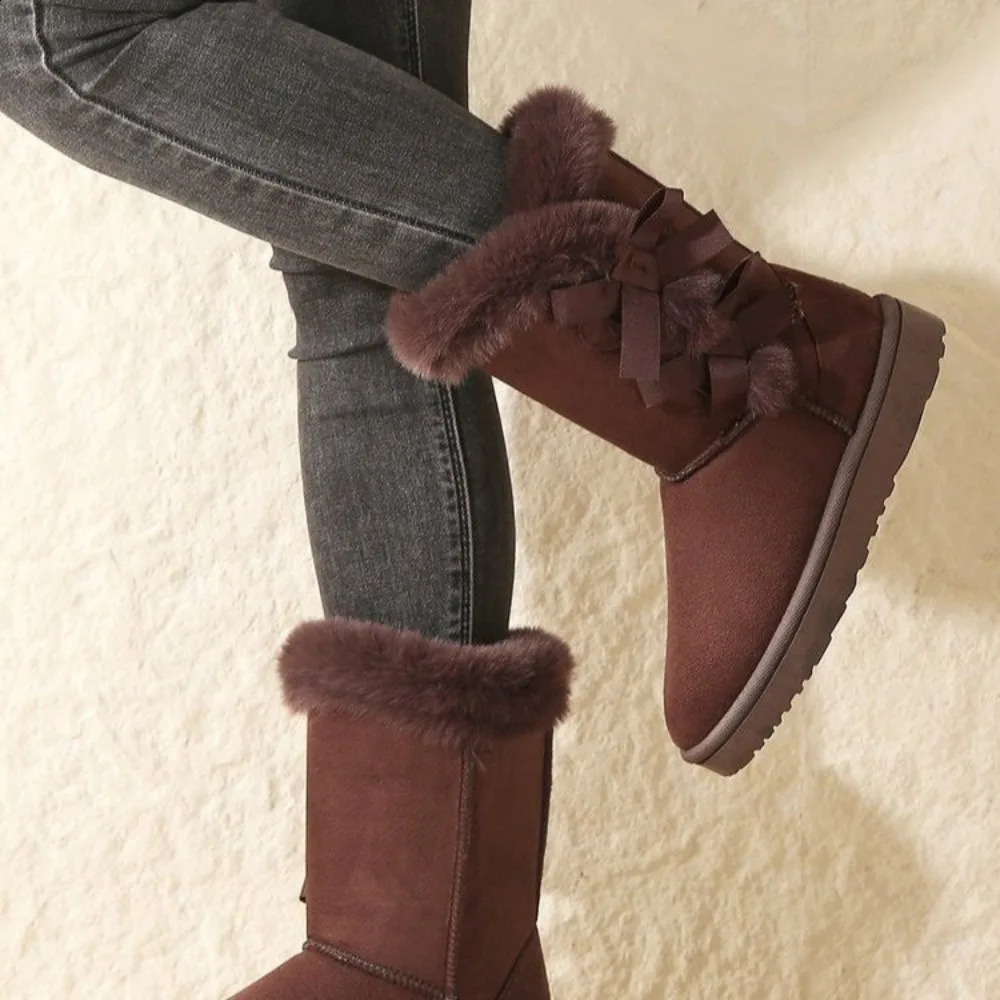 Classic plush snow boots and calf womens boots wool womens boots warm winter cotton shoes womens shoes fashionable 241203