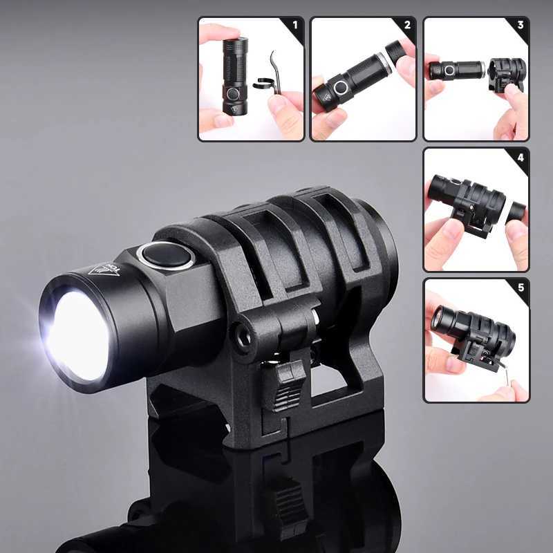WADSN metal mini strobe flashlight quick helmet headlight 20mm Picatinny track system outdoor hunting mini flashlightW241227