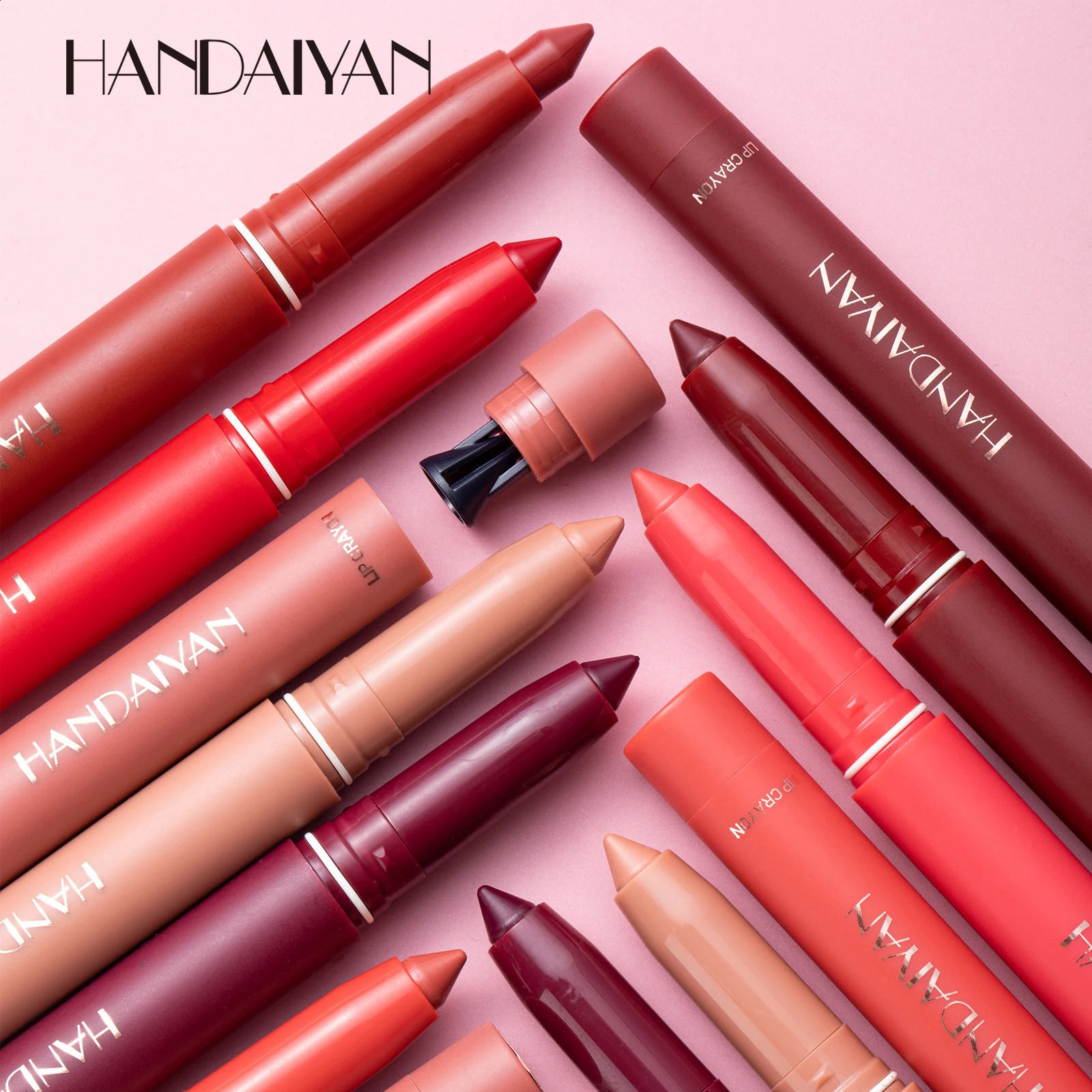 HANDAIYAN Arrive Matte Lipstick Pencil Makeup Silky Velvet Lip Stick Pen Waterproof Nude Pink Red Lip Blam Make Up Cosmetics 241204