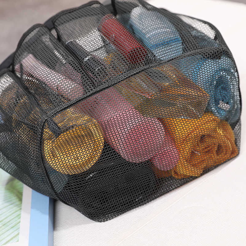 Bathing and Swimming Bag with 7 Pockets, Beach Bag, Bathroom Drainage Mesh Shower Basket, Bath Cosmetics Storage Bag