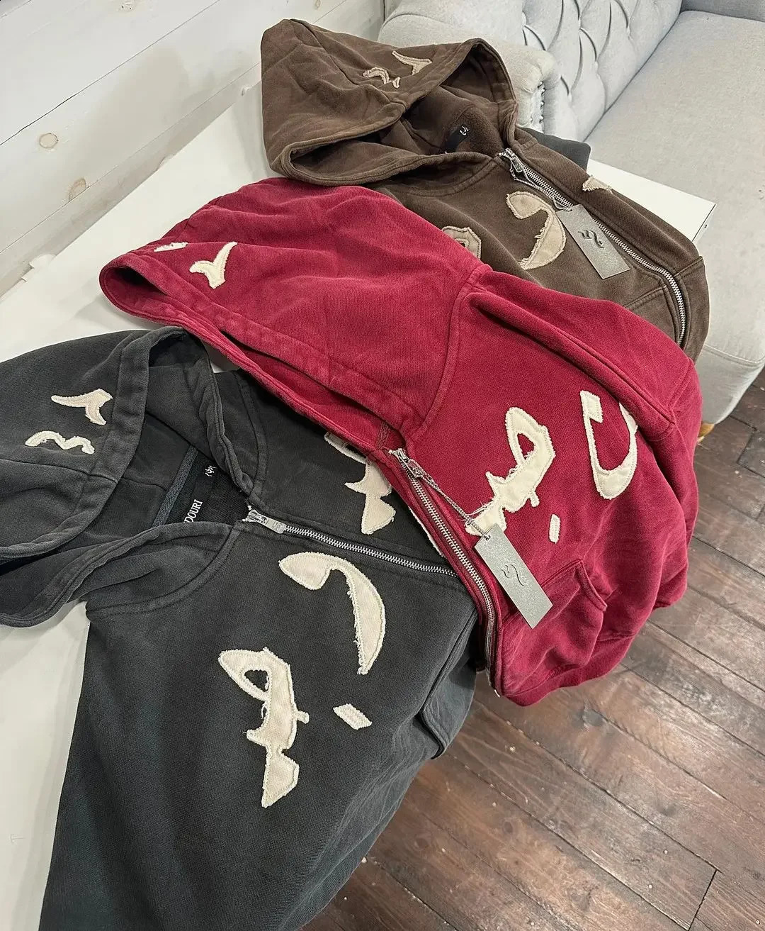 Short zipper jacket cardigan sweatshirt oversize printed letters niche punk couple loose washed retro high street style top 241203