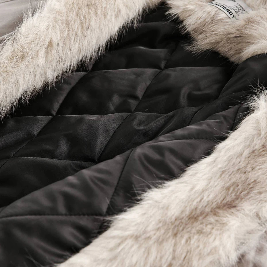 Mens Winter Jackets Padded Coat Thicken Warm Parkas Fur Collar Outwear Streetwear Harajuku Oversized Jacket 241204