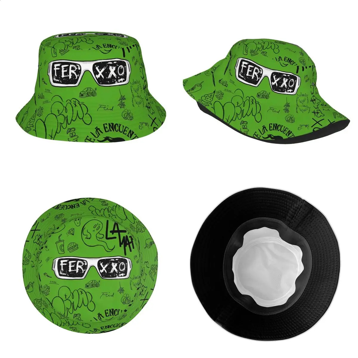 Hip Hop Feid Ferxxo Bucket Hats Lightweight 90s Rapper Rap Music Fishing Fisherman Hats Beach Vacation Getaway Headwear Bob 241203