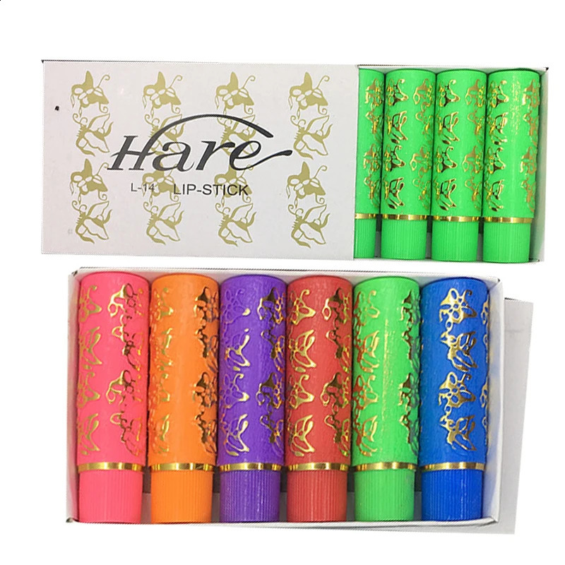 6PCSBOX Dark Green Magic Spotting Lipgloss Lipstick Long Lasting Lip Liner Butterfly Green Lipstick Cosmetics Makeup Maquiagem 241204