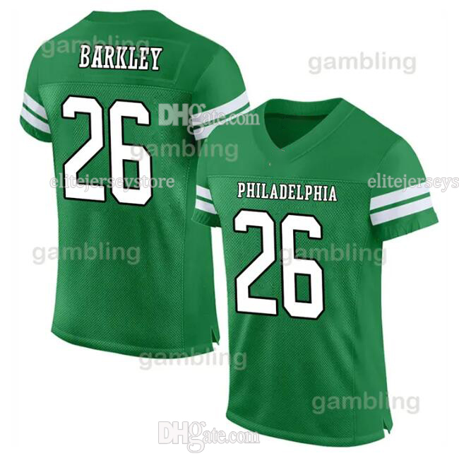 Personalized Custom Saquon Barkley Football Jersey Jalen Hurts Kenny Pickett Jason Kelce Brown Miles Sanders DeVonta Smith Haason Reddick Swift