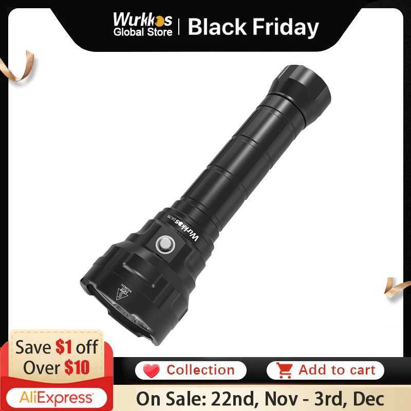 Wurkkos DL70 Scuba Diving Flashlight High Power 13000LM Searchlight IPX8 Waterproof 4*XHP50B LED Lamp 2*26650 Underwater Lantern Z241204