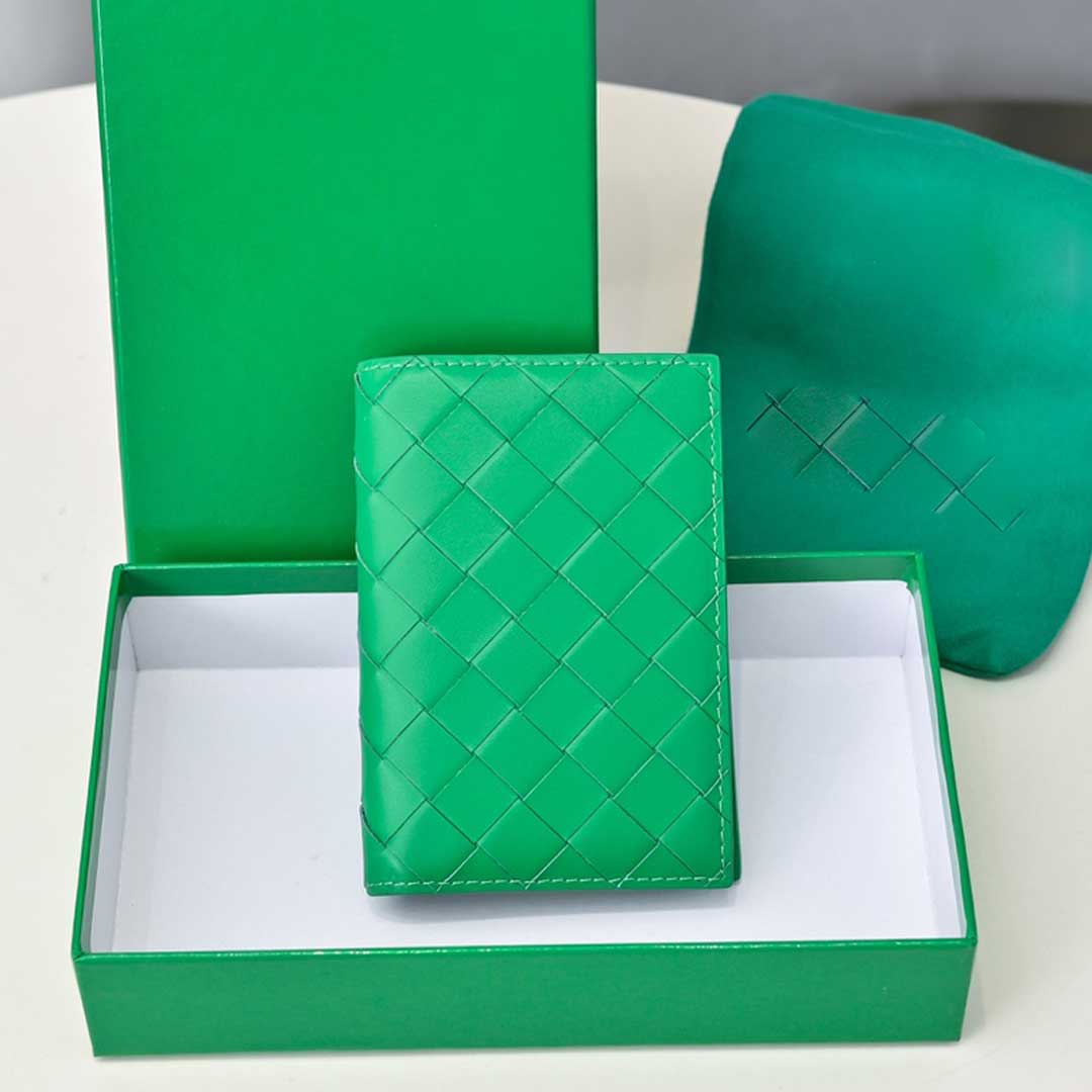 passport holder designer wallet top quality cowhide card holder Business travel wallet fashion woven wallet ID case with box