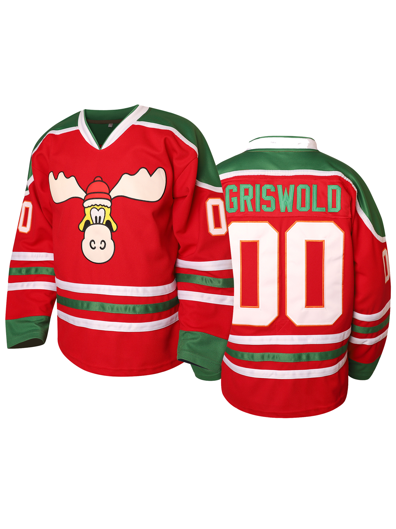 Mens 00 GRISWOLD Ice Hockey Jersey Clark Griswold 00 Hockey Jersey X-Mas Christmas White Red Black S-XXXL