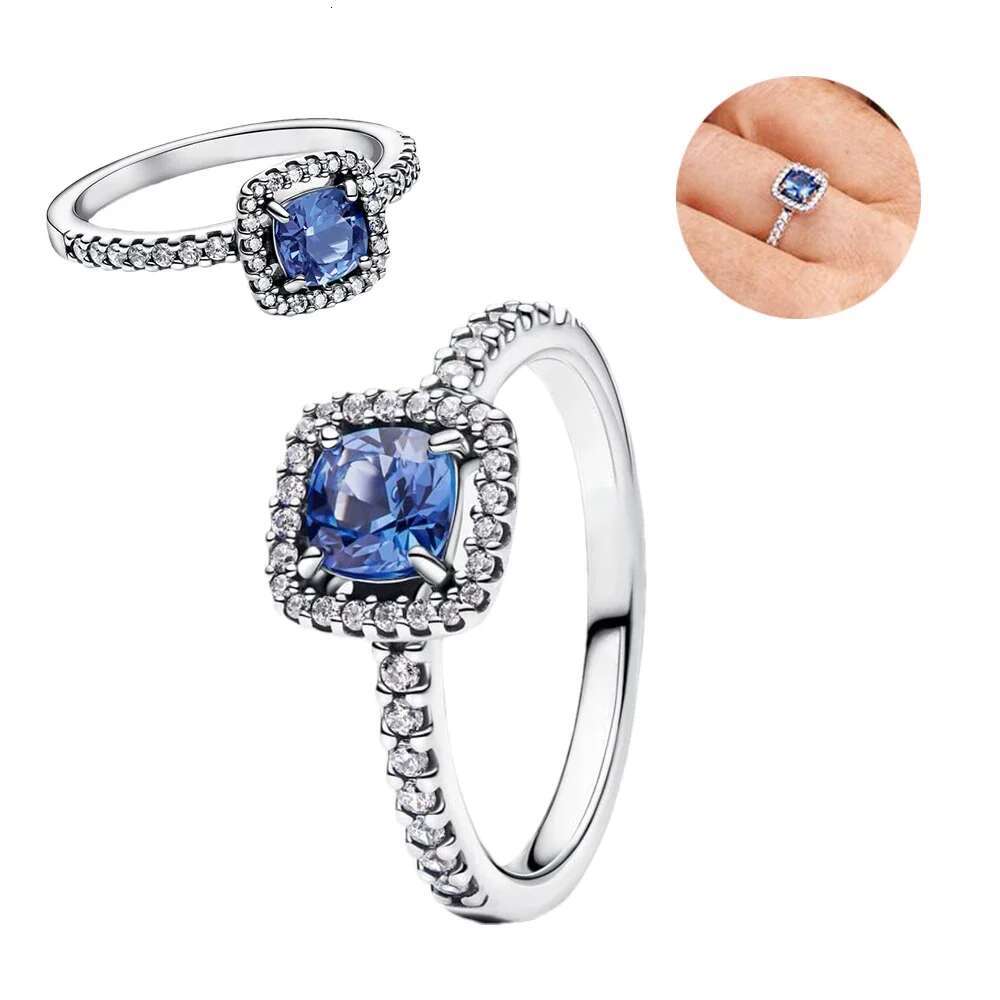 925 Sterling silver NEW 2024 Christmas Bow ring Sparkling Pink Band Elevated Heart Round Halo Shooting Stars Open Square Cocktail Statement Ring for W