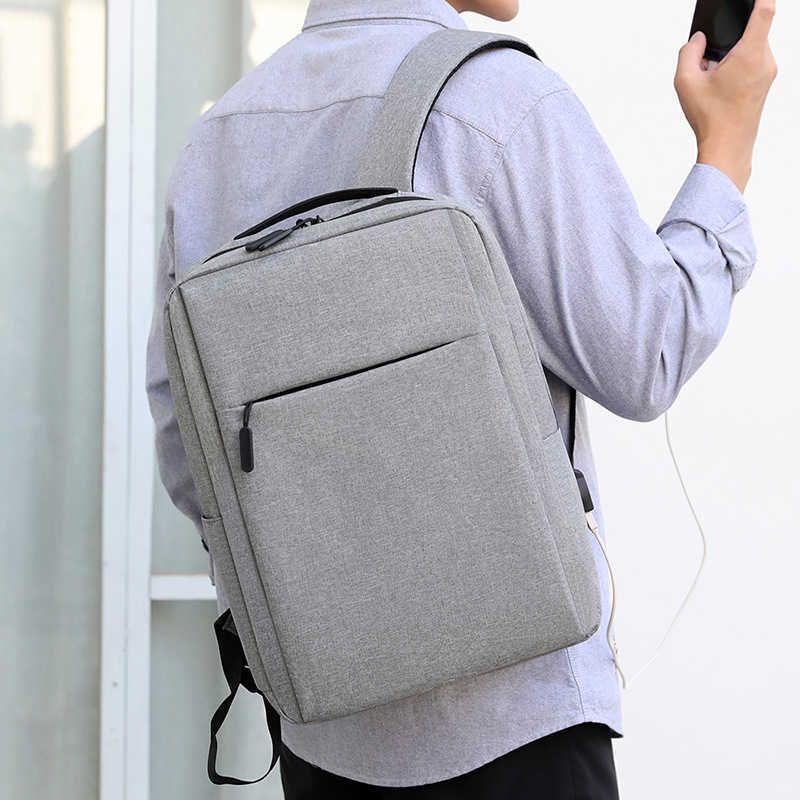 New leisure backpack with USB port, multifunctional computer backpack, fashionable and waterproof backpack for business travel 241204