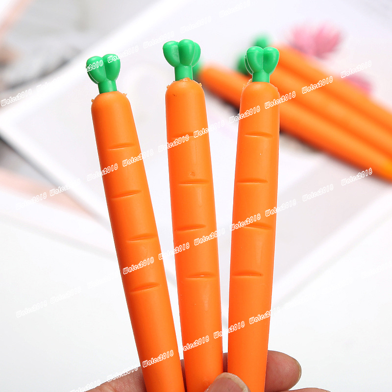 Carrot Roller Ballpoint Pen 0.5MM Orange Vegetable Shaped Student Stationery Gel Pens Christmas Gift