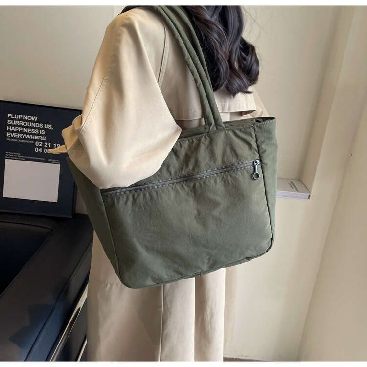 New Tote Female Students Shoulder Handbag Simple Nylon Fabric Large Capacity Bag