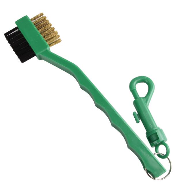 Golf Cleaning Brush Portable Non-slip Handle Grip Dirt Removal Nylon Bristles Double Side Golf Club Cleaner Golf Accessories