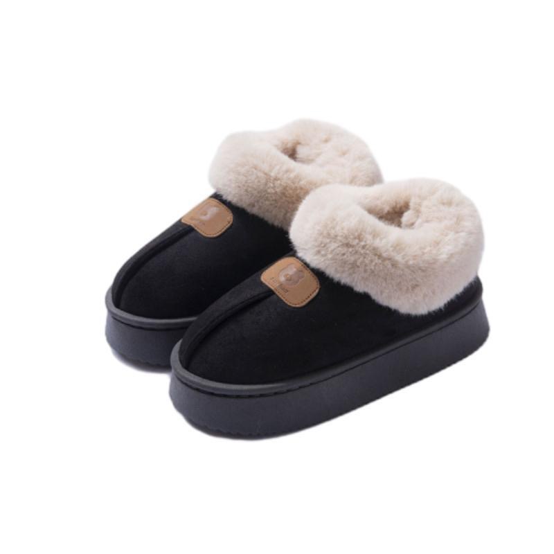 2024 New Women Fur Slippers Ankle Boots Flats Platform Short Plush Warm Flip ps Cotton Shoes Designer Brand Winter Snow Botas
