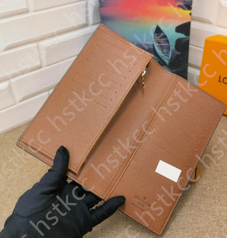 2023 TOP Wallet BRAZZA WALLET Stylish Mens Jacket Long Wallet in Brown Waterproof Checkered Canvas for Holding Change Notes Credit