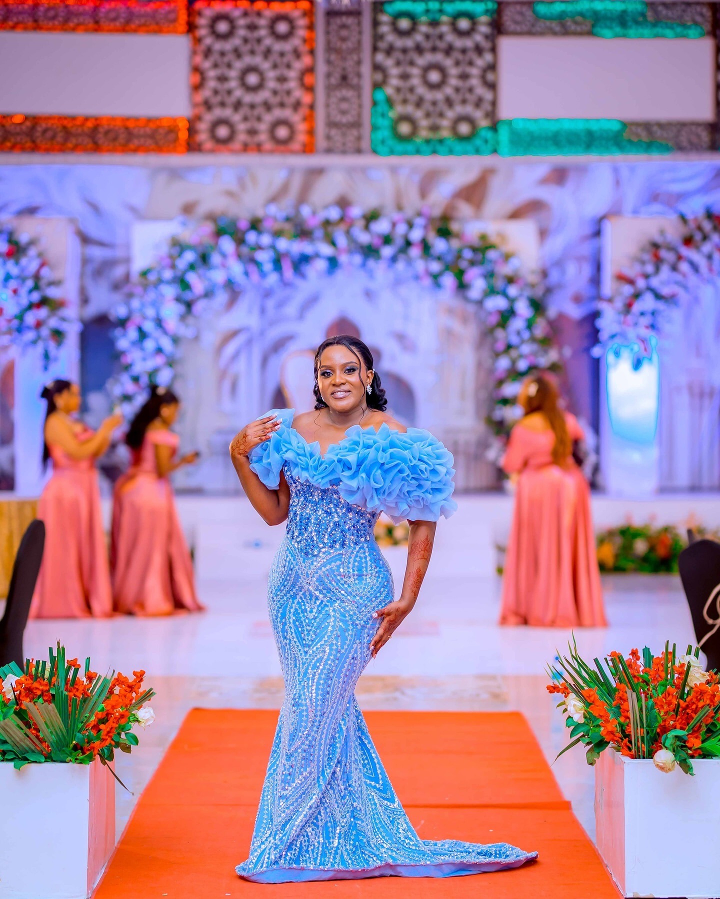 Blue Mermaid Prom Dresses 2024 Off Shoulder Crystals Sequined Lace Evening Formal Party Second Birthday Engagement Gowns Plus Size Dress For Special O