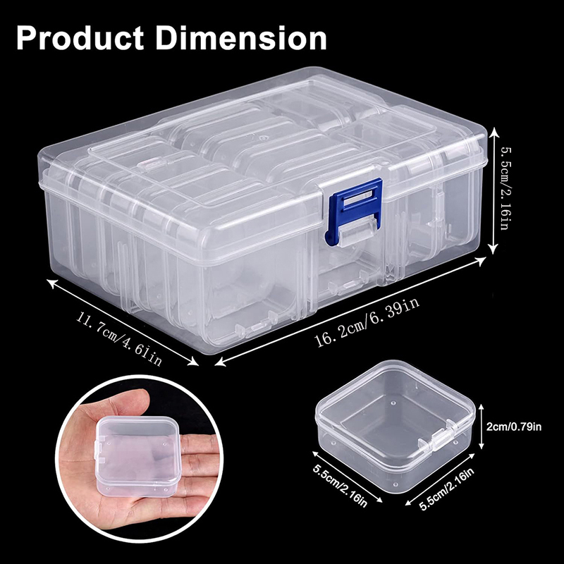 Transparent Jewelry Box Dust-Proof Multi-lattice Diamond Painting Tools Delicate Sealed Storage Box