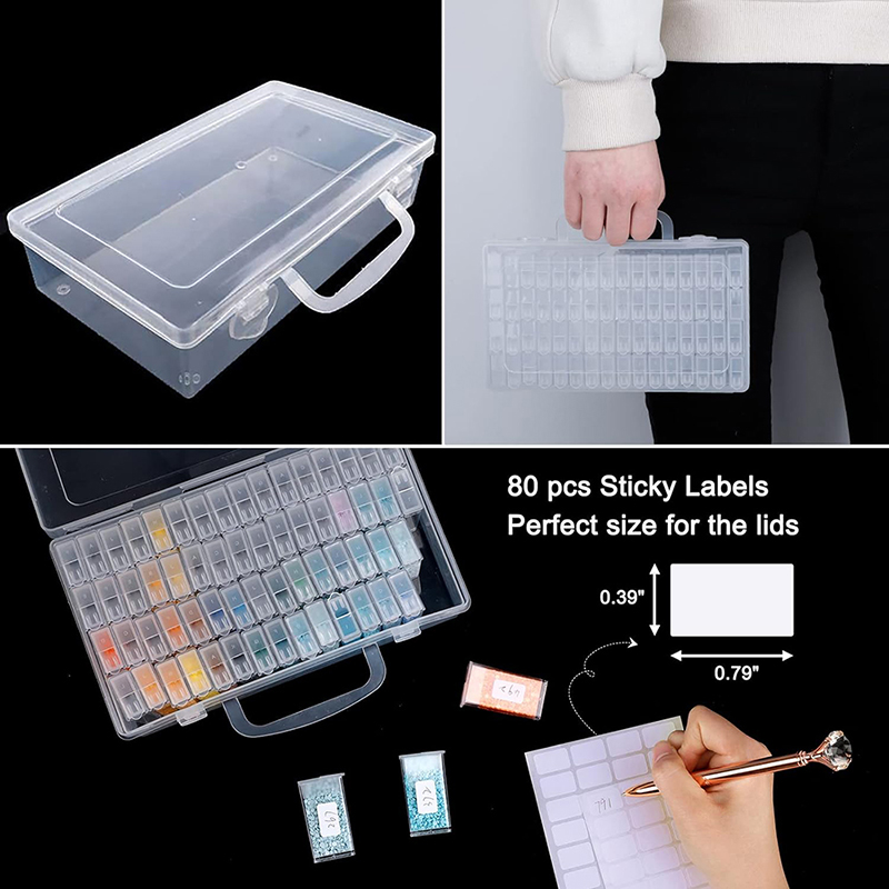 Storage Box Home Desktop Nail Art Diamond Painting Dustproof Transparent Pp Plastic Storage Box