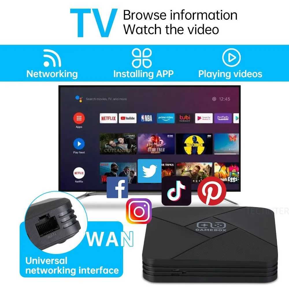 Dual-System Portable Game Box 4K Video Game Console Game Stick Retro Game Console Built in 40000 Games for PSP/N64 128G TV BoxXJ241204