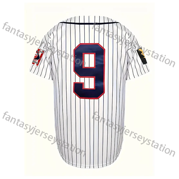 Men's Vintage #9 Knights White Baseball Jersey - Retro, Polyester, Machine Washable, Embroidered Lettering & Numbers, Perfect for Sports & Casual