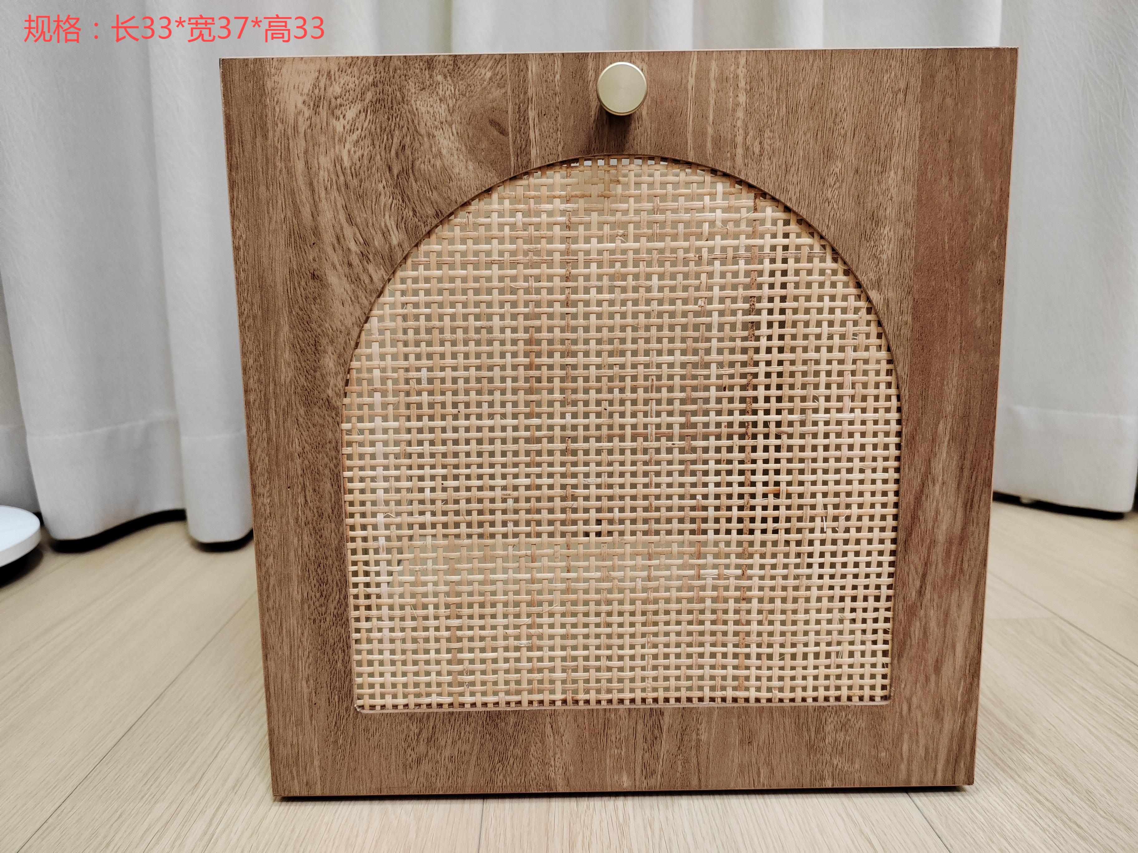 Arched Front Brown Wicker Storage Basket Compact and Easy-to-Fold Solution for Clothing and Sock Organization