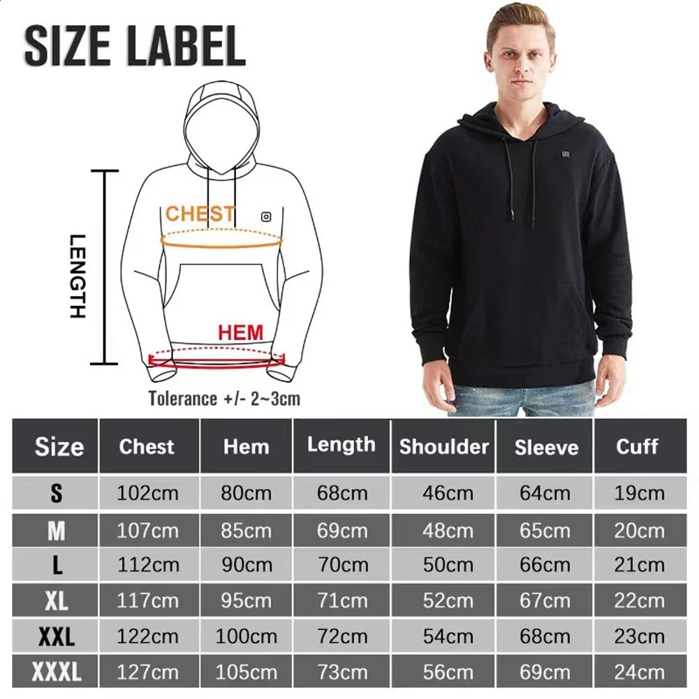 Mens USB Hoodie Mens Retro Jacket 5 Zone Long Sleeve Street Clothing Loose Coat Harajuku Sweatshirt 241203