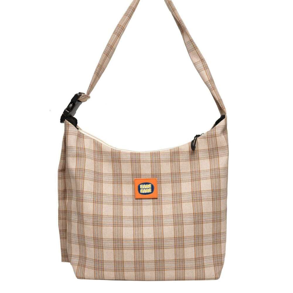 Designer Style Canvas Lazy Day Crossbody Version Of Everything Checked Cloth Bag