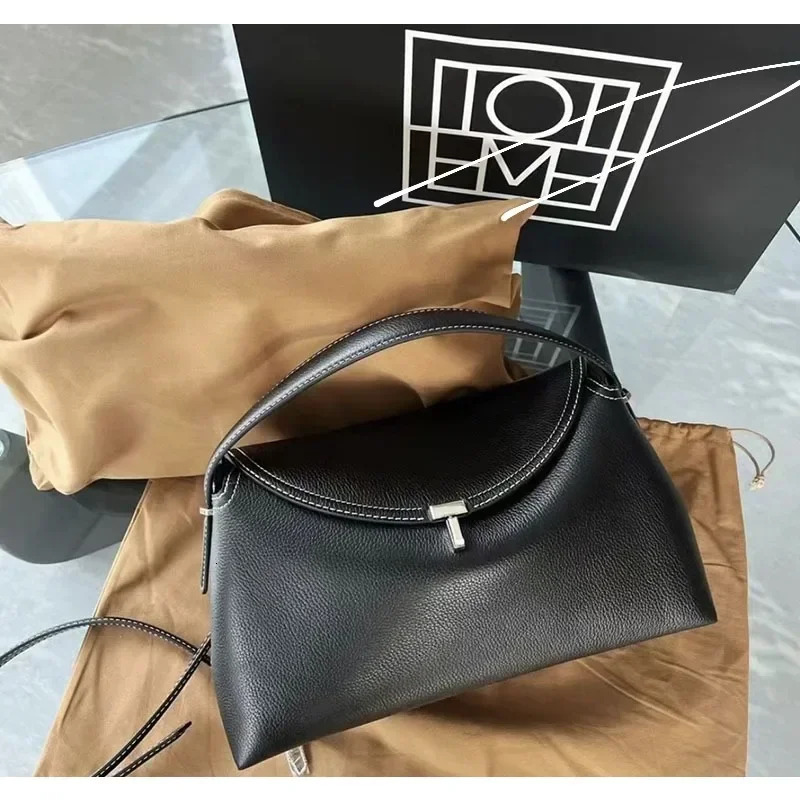 Cowhide Handbagoriginal Nodic Real Leather T Lock Flap Clutch Messenger Bag