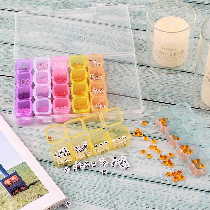 Diamond Painting 28 Grid Storage Box DIY Jewelry Beauty Party Diamond Round Diamond Color Storage Box