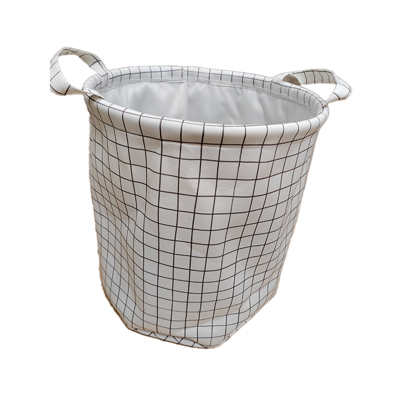 White grid foldable dustproof dirty clothes basket Multi functional foldable