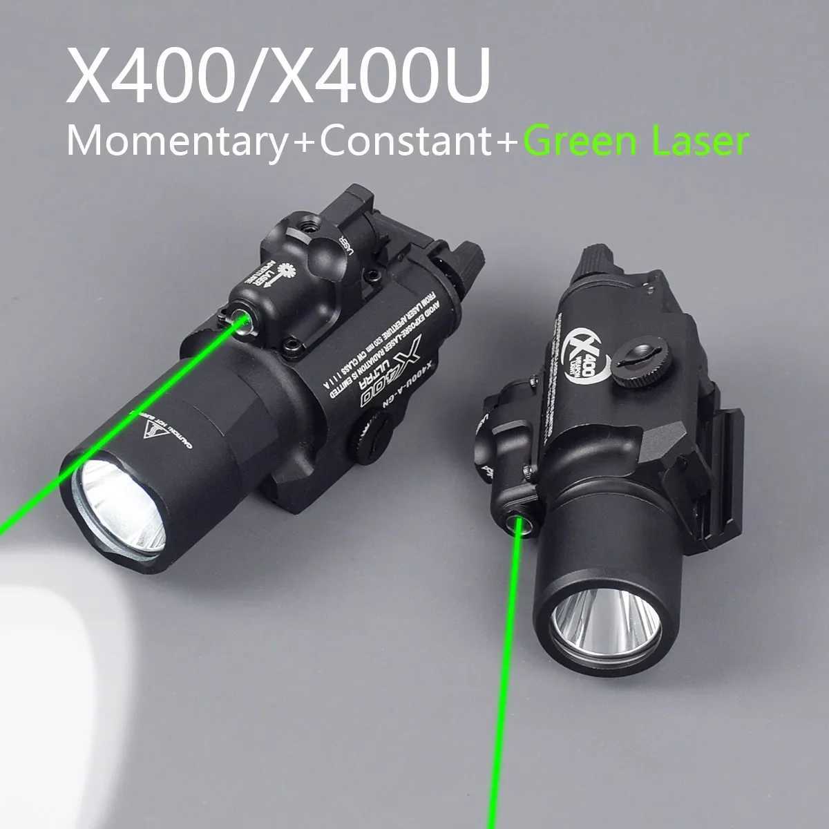 Tactical Surefir X400U X400 ultra light weapon pistol Lgiht equipped with red and green laser air gun strobe flash suitable for 20mm railW241204