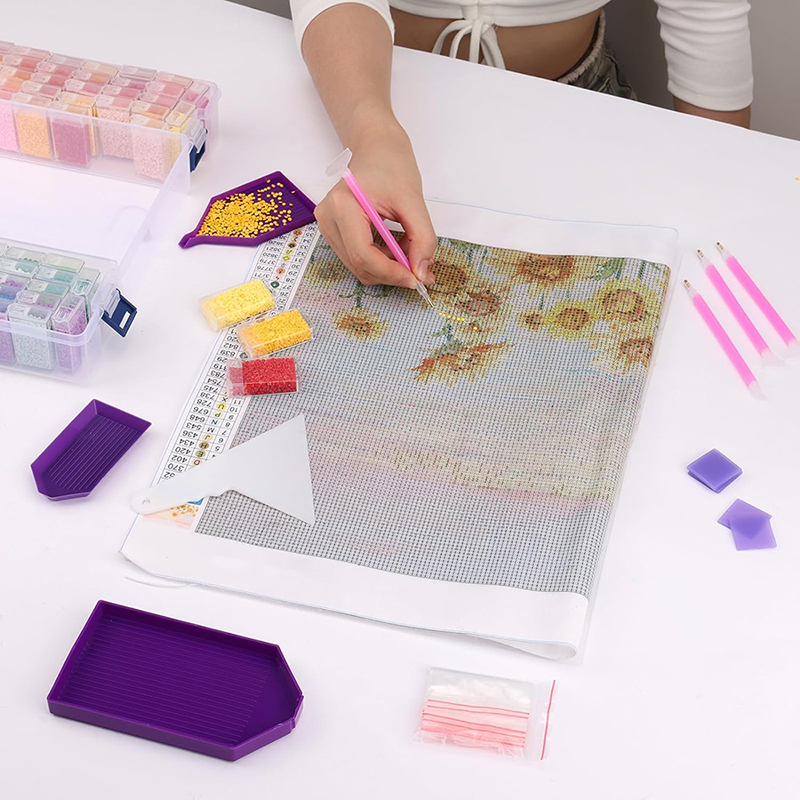 Storage Box Diamond Picture Convenient Multi-functional Plastic Transparent Storage Box