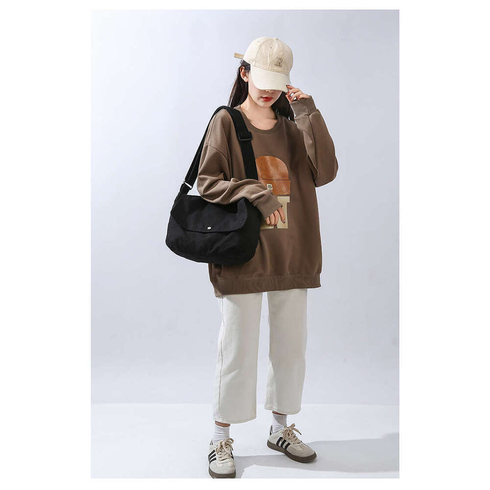 Cotton 16 Inch Canvas Fabric Women's Bag Crossbody Messenger Shopping Classes Shoulder Minimalist Tote Bags