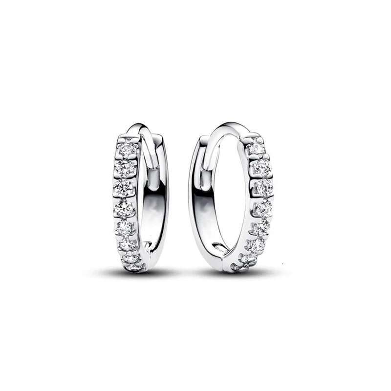 925 Sterling silver earring for women 2024 's New Eternal Earrings Hoop Zircon Earring, Fit Original Jewelry Women's DIY Gifts
