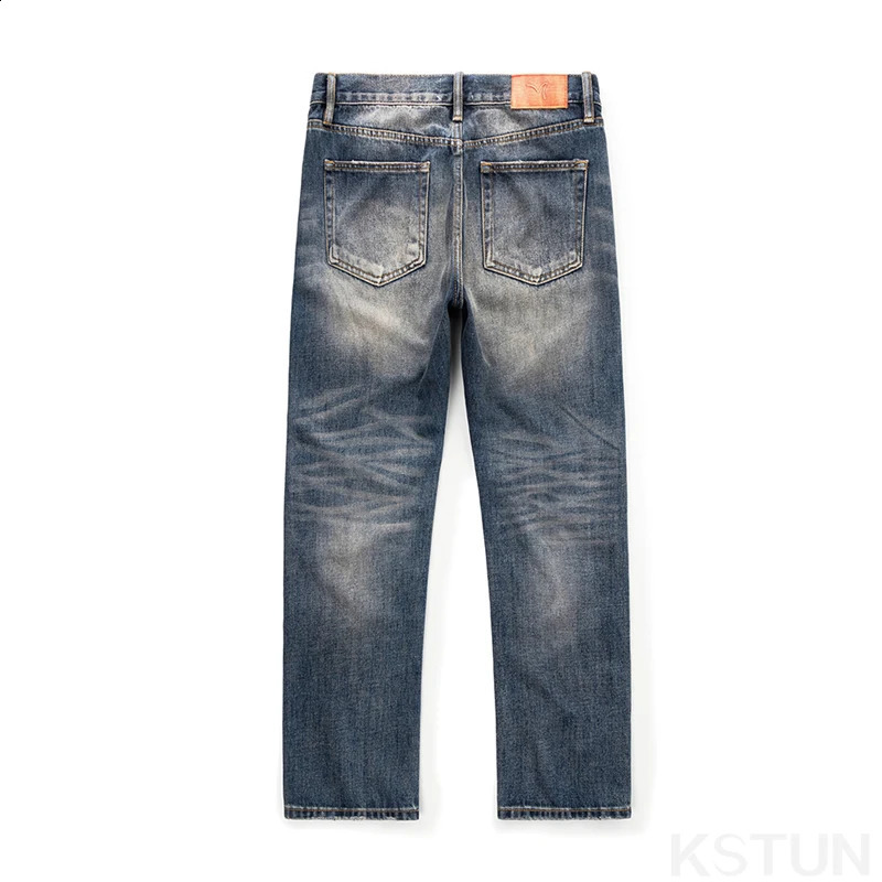 Hip hop jeans mens ripped jeans mens pants retro blue Distressed Straight Fit Hollow Holes Frayed Male Denim Trouser 241203