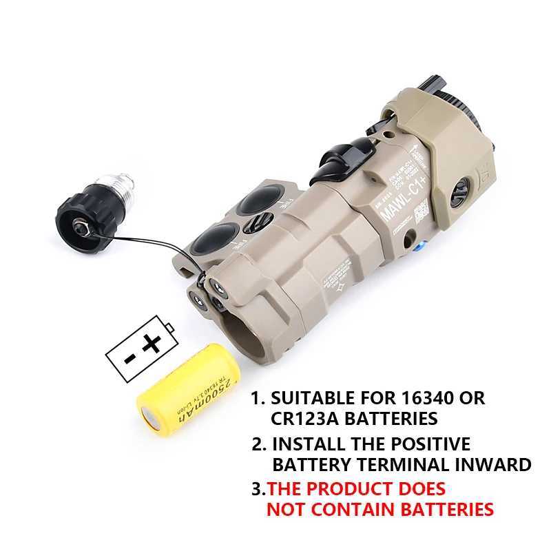 WADSN New Upgraded MAWL-C Tactical Air Gun Nylon Plastic CNC LED Aiming MAWL Red Dot Green Blue Hunting Weapon Light Infrared LaserW241204